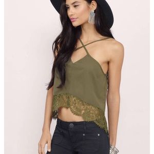 Olive green crop tank